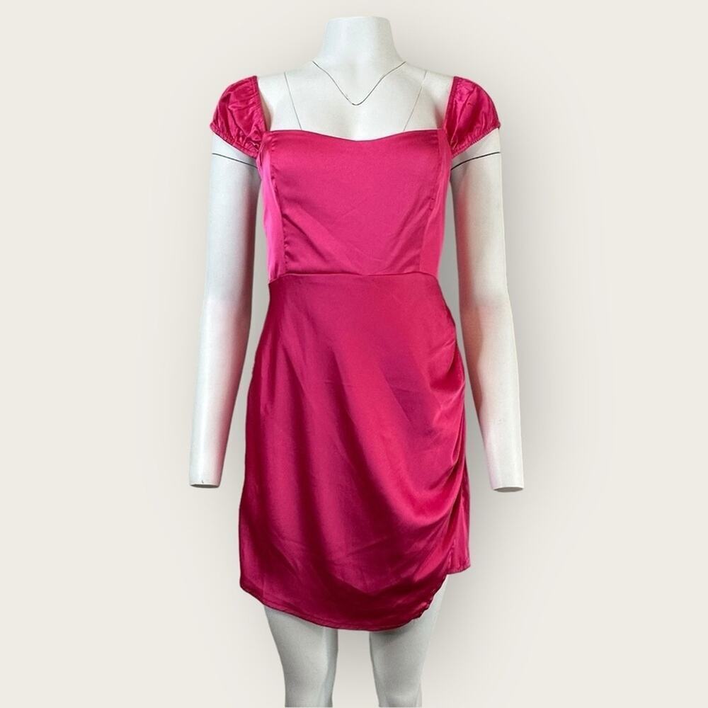 NWT | LUSH | Off-Shoulder Romper Dress | Fuchsia | Medium